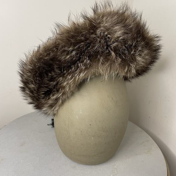 VTG 90s Von Henneberg Silk Brocade Tapestry Fur Lined Hat Artsy Handmade S/M main image 7